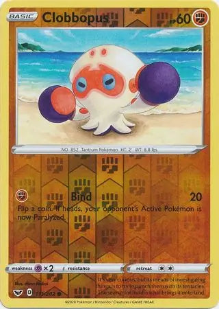 Clobbopus 111/202 (SWSH01: Sword & Shield Base Set)  - Reverse Holofoil | Good Games Adelaide SA
