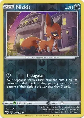 Nickit 125/202 (SWSH01: Sword & Shield Base Set)  - Reverse Holofoil | Good Games Adelaide SA
