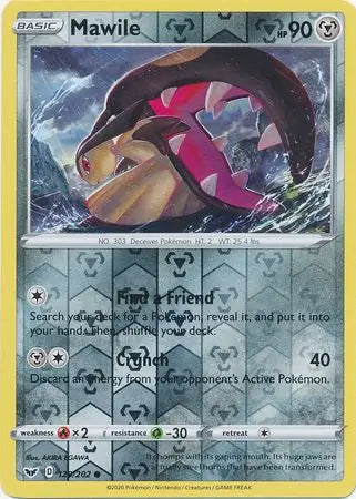 Mawile 129/202 (SWSH01: Sword & Shield Base Set)  - Reverse Holofoil | Good Games Adelaide SA