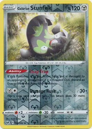 Galarian Stunfisk 132/202 (SWSH01: Sword & Shield Base Set)  - Reverse Holofoil | Good Games Adelaide SA