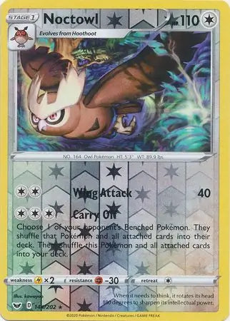Noctowl 144/202 (SWSH01: Sword & Shield Base Set)  - Reverse Holofoil | Good Games Adelaide SA