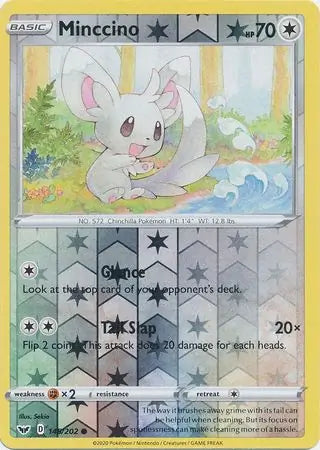Minccino 145/202 (SWSH01: Sword & Shield Base Set)  - Reverse Holofoil | Good Games Adelaide SA