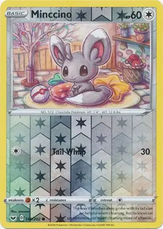 Minccino 146/202 (SWSH01: Sword & Shield Base Set)  - Reverse Holofoil | Good Games Adelaide SA