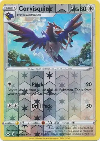 Corvisquire 151/202 (SWSH01: Sword & Shield Base Set)  - Reverse Holofoil | Good Games Adelaide SA