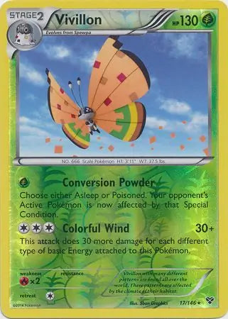 Vivillon High Plains Orange 17/146 (XY Base Set)  - Reverse Holofoil | Good Games Adelaide SA