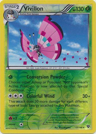 Vivillon Meadow Pink 17/146 (XY Base Set)  - Reverse Holofoil | Good Games Adelaide SA