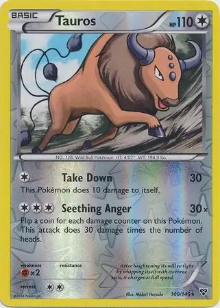 Tauros 100/146 (XY Base Set)  - Reverse Holofoil | Good Games Adelaide SA
