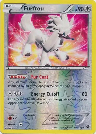 Furfrou 114/146 (XY Base Set)  - Reverse Holofoil | Good Games Adelaide SA