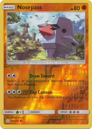 Nosepass 106/236 (SM - Cosmic Eclipse)  - Reverse Holofoil | Good Games Adelaide SA
