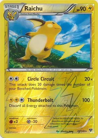 Raichu 43/146 (XY Base Set)  - Reverse Holofoil | Good Games Adelaide SA