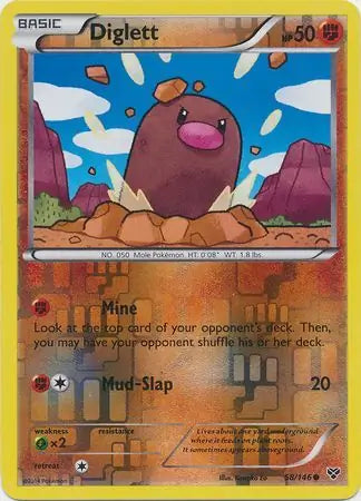 Diglett 58/146 (XY Base Set)  - Reverse Holofoil | Good Games Adelaide SA