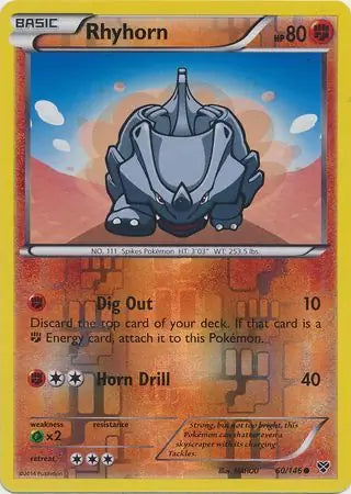 Rhyhorn 60/146 (XY Base Set)  - Reverse Holofoil | Good Games Adelaide SA