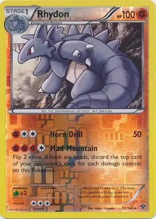 Rhydon 61/146 (XY Base Set)  - Reverse Holofoil | Good Games Adelaide SA