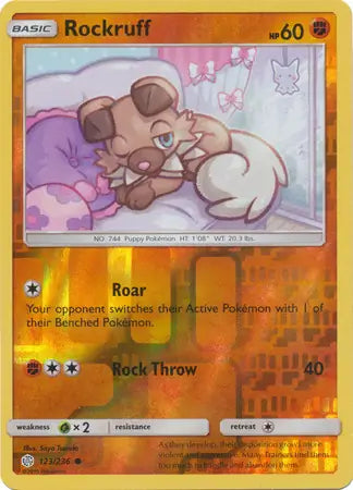 Rockruff 123/236 (SM - Cosmic Eclipse)  - Reverse Holofoil | Good Games Adelaide SA