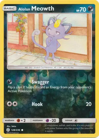 Alolan Meowth 128/236 (SM - Cosmic Eclipse)  - Reverse Holofoil | Good Games Adelaide SA
