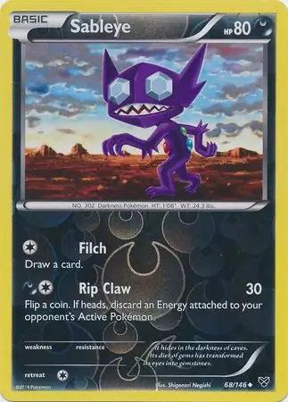 Sableye 68/146 (XY Base Set)  - Reverse Holofoil | Good Games Adelaide SA
