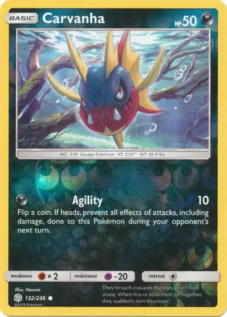 Carvanha 132/236 (SM - Cosmic Eclipse)  - Reverse Holofoil | Good Games Adelaide SA