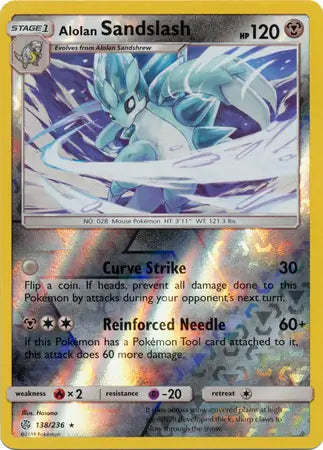 Alolan Sandslash 138/236 (SM - Cosmic Eclipse)  - Reverse Holofoil | Good Games Adelaide SA