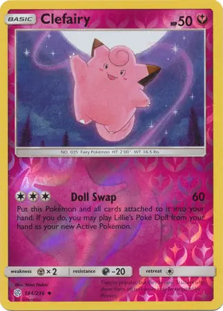 Clefairy 144/236 (SM - Cosmic Eclipse)  - Reverse Holofoil | Good Games Adelaide SA