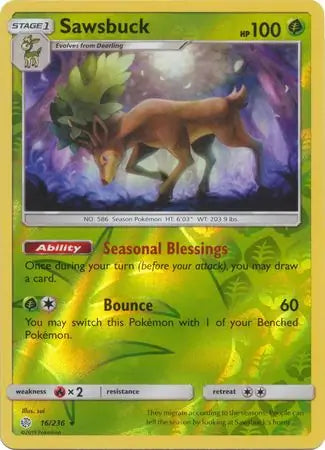 Sawsbuck 16/236 (SM - Cosmic Eclipse)  - Reverse Holofoil | Good Games Adelaide SA