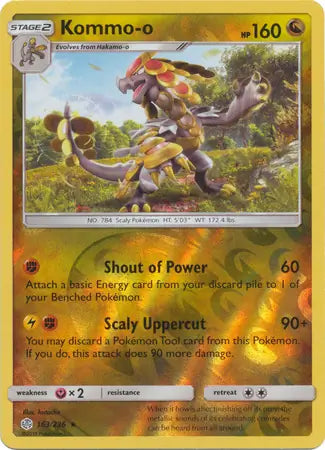 Kommo-o 163/236 (SM - Cosmic Eclipse)  - Reverse Holofoil | Good Games Adelaide SA