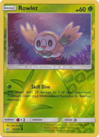 Rowlet 18/236 (SM - Cosmic Eclipse)  - Reverse Holofoil | Good Games Adelaide SA