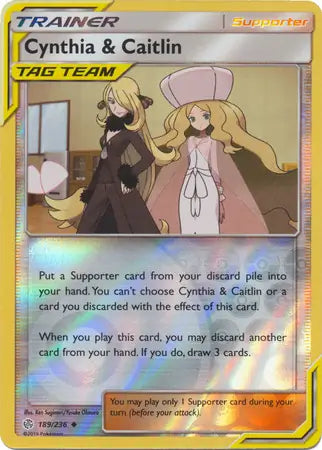 Cynthia and Caitlin 189/236 (SM - Cosmic Eclipse)  - Reverse Holofoil | Good Games Adelaide SA