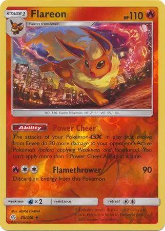 Flareon 25/236 (SM - Cosmic Eclipse)  - Reverse Holofoil | Good Games Adelaide SA