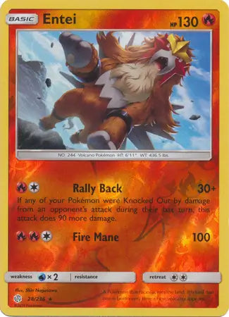 Entei 28/236 (SM - Cosmic Eclipse)  - Reverse Holofoil | Good Games Adelaide SA