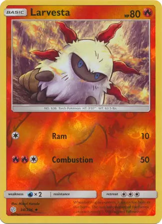 Larvesta 34/236 (SM - Cosmic Eclipse)  - Reverse Holofoil | Good Games Adelaide SA