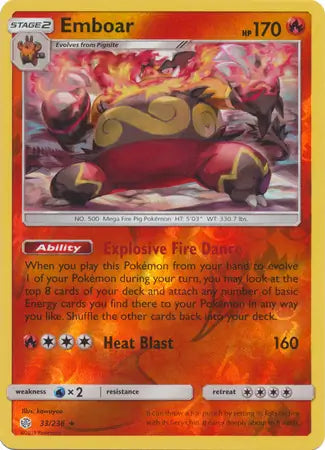 Emboar 33/236 (SM - Cosmic Eclipse)  - Reverse Holofoil | Good Games Adelaide SA