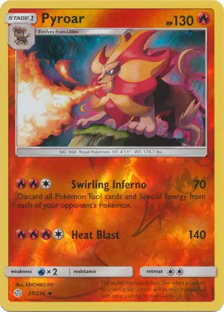 Pyroar 37/236 (SM - Cosmic Eclipse)  - Reverse Holofoil | Good Games Adelaide SA