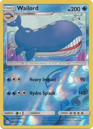 Wailord 46/236 (SM - Cosmic Eclipse)  - Reverse Holofoil | Good Games Adelaide SA