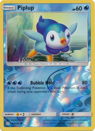Piplup 54/236 (SM - Cosmic Eclipse)  - Reverse Holofoil | Good Games Adelaide SA