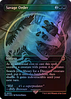 Savage Order 32 (Universes Beyond: Jurassic World Collection)  - Foil | Good Games Adelaide SA