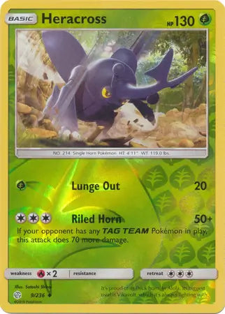 Heracross 9/236 (SM - Cosmic Eclipse)  - Reverse Holofoil | Good Games Adelaide SA