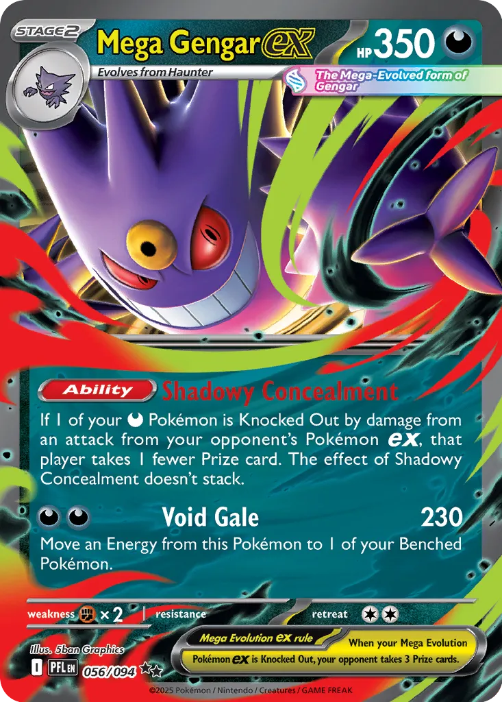 Mega Gengar ex 056/094 (ME02: Phantasmal Flames)  - Holofoil | Good Games Adelaide SA