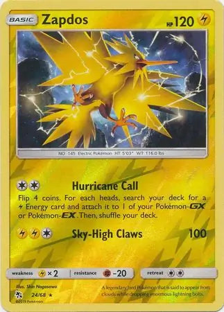 Zapdos 24/68 (Hidden Fates)  - Reverse Holofoil | Good Games Adelaide SA
