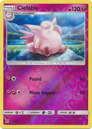 Clefable 40/68 (Hidden Fates)  - Reverse Holofoil | Good Games Adelaide SA