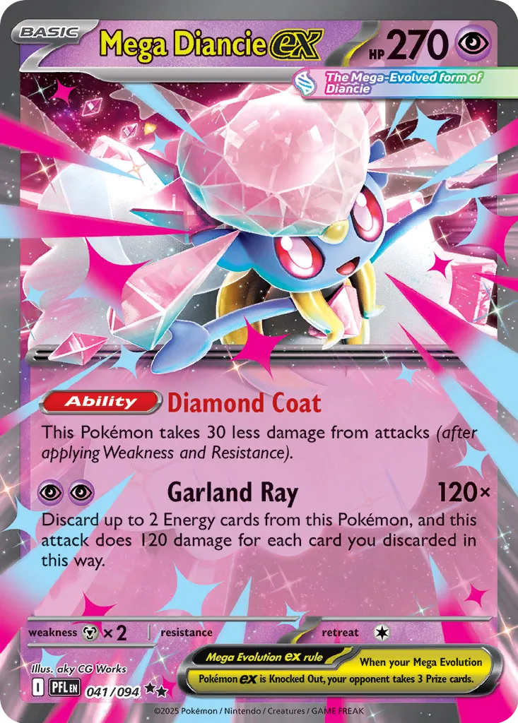 Mega Diancie ex 041/094 (ME02: Phantasmal Flames)  - Holofoil | Good Games Adelaide SA