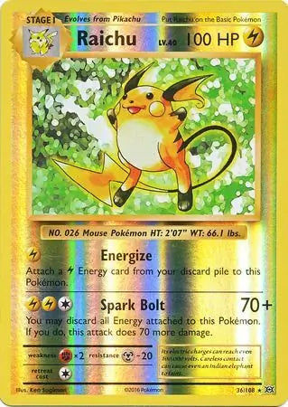 Raichu 36/108 (XY - Evolutions)  - Reverse Holofoil | Good Games Adelaide SA