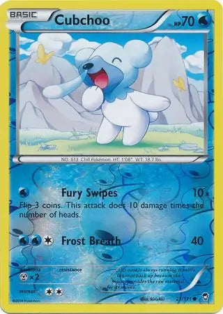 Cubchoo 21/111 (XY - Furious Fists)  - Reverse Holofoil | Good Games Adelaide SA