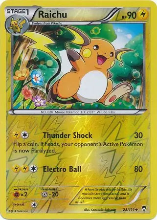 Raichu 28/111 (XY - Furious Fists)  - Reverse Holofoil | Good Games Adelaide SA