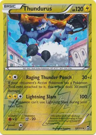 Thundurus 33/111 (XY - Furious Fists)  - Reverse Holofoil | Good Games Adelaide SA