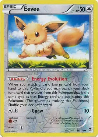 Eevee 80/111 (XY - Furious Fists)  - Reverse Holofoil | Good Games Adelaide SA