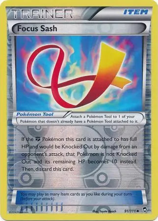 Focus Sash 91/111 (XY - Furious Fists)  - Reverse Holofoil | Good Games Adelaide SA