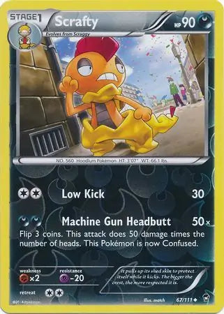 Scrafty 67/111 (XY - Furious Fists)  - Reverse Holofoil | Good Games Adelaide SA