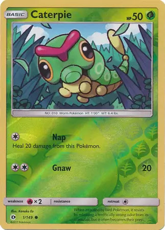 Caterpie 1/149 (SM Base Set)  - Reverse Holofoil | Good Games Adelaide SA