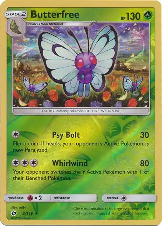 Butterfree 3/149 (SM Base Set)  - Reverse Holofoil | Good Games Adelaide SA