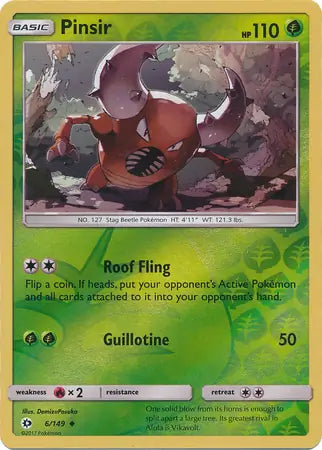 Pinsir 6/149 (SM Base Set)  - Reverse Holofoil | Good Games Adelaide SA
